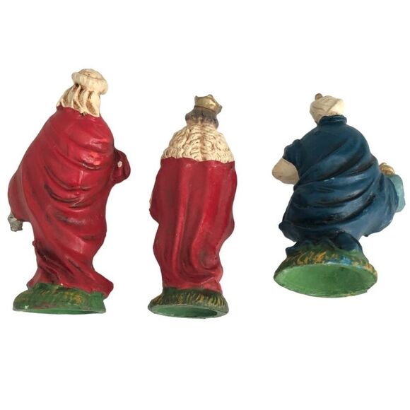 19 PIECE POSSIBLY ANTIQUE HAND PAINTED NATIVITY MADE IN ITALY - Picture 6 of 16